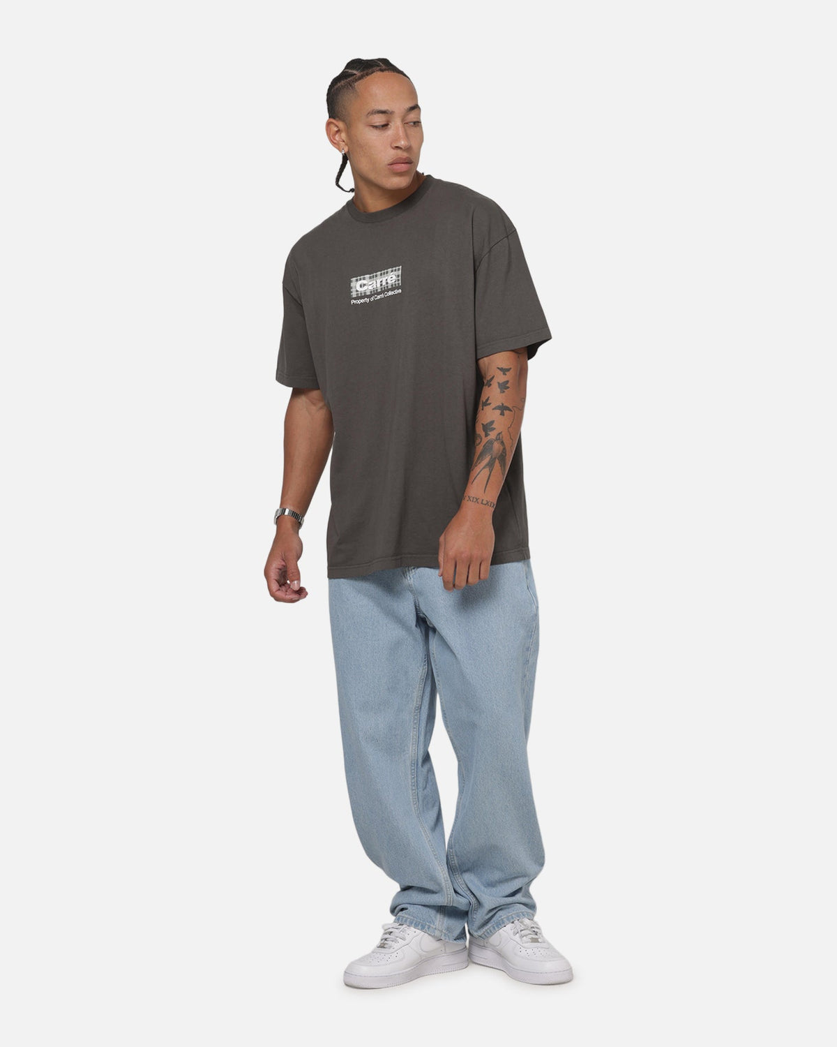 CARRE Carre Box Check T-Shirt Charcoal