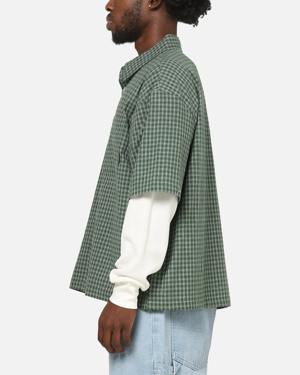 CARRE Carre Archive Layered Shirt Green Plaid
