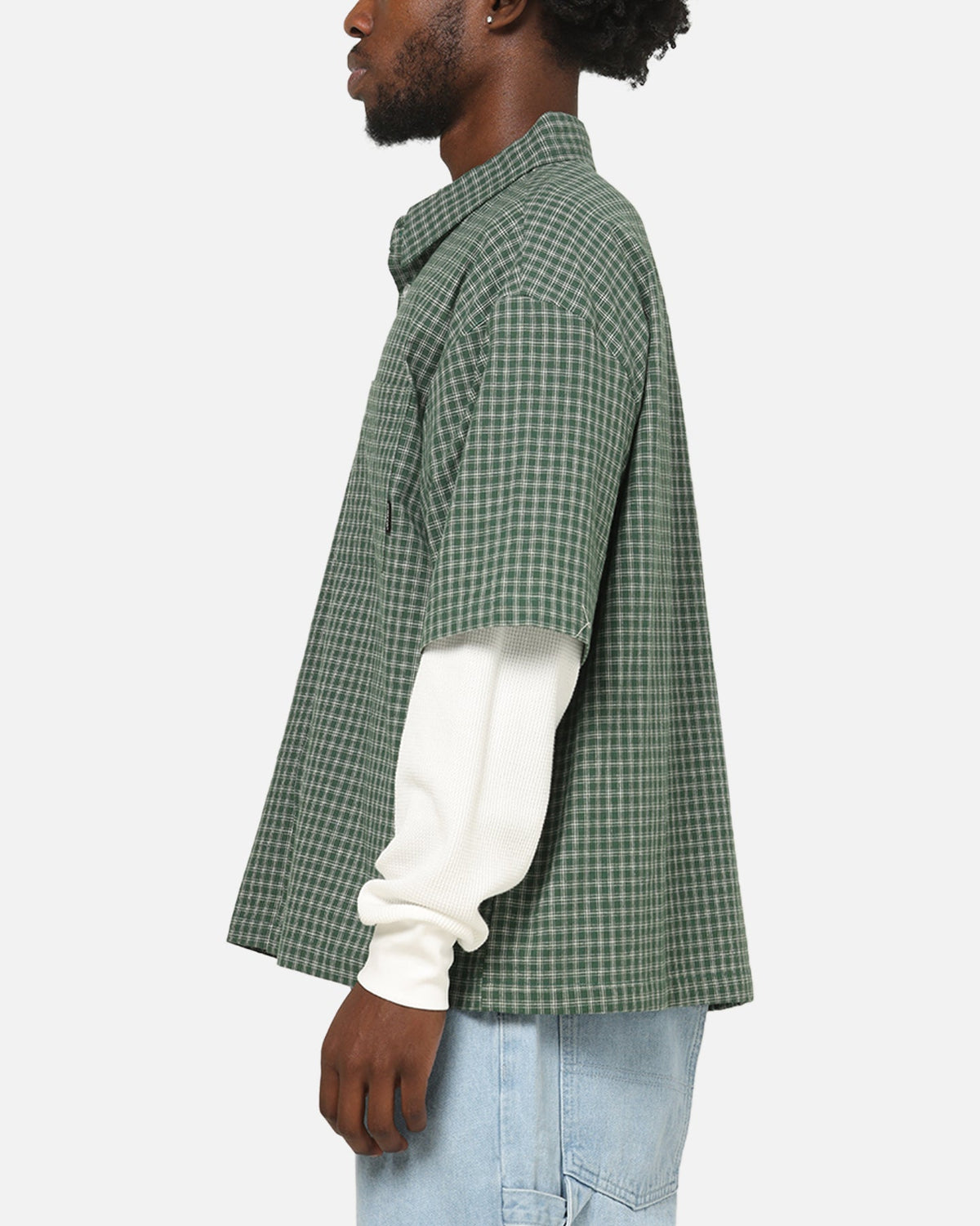 CARRE Carre Archive Layered Shirt Green Plaid