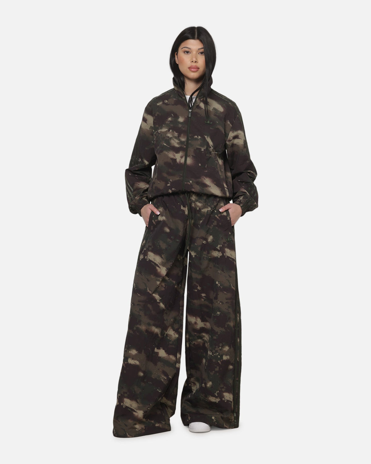 ADIDAS Official Adidas Women's Loose Track Top Green Camo