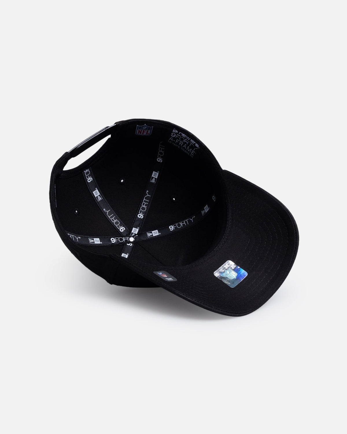 New Era Authentic New Era Las Vegas Raiders 'Black Metal Badge' 9FORTY A-Frame Snapback Black