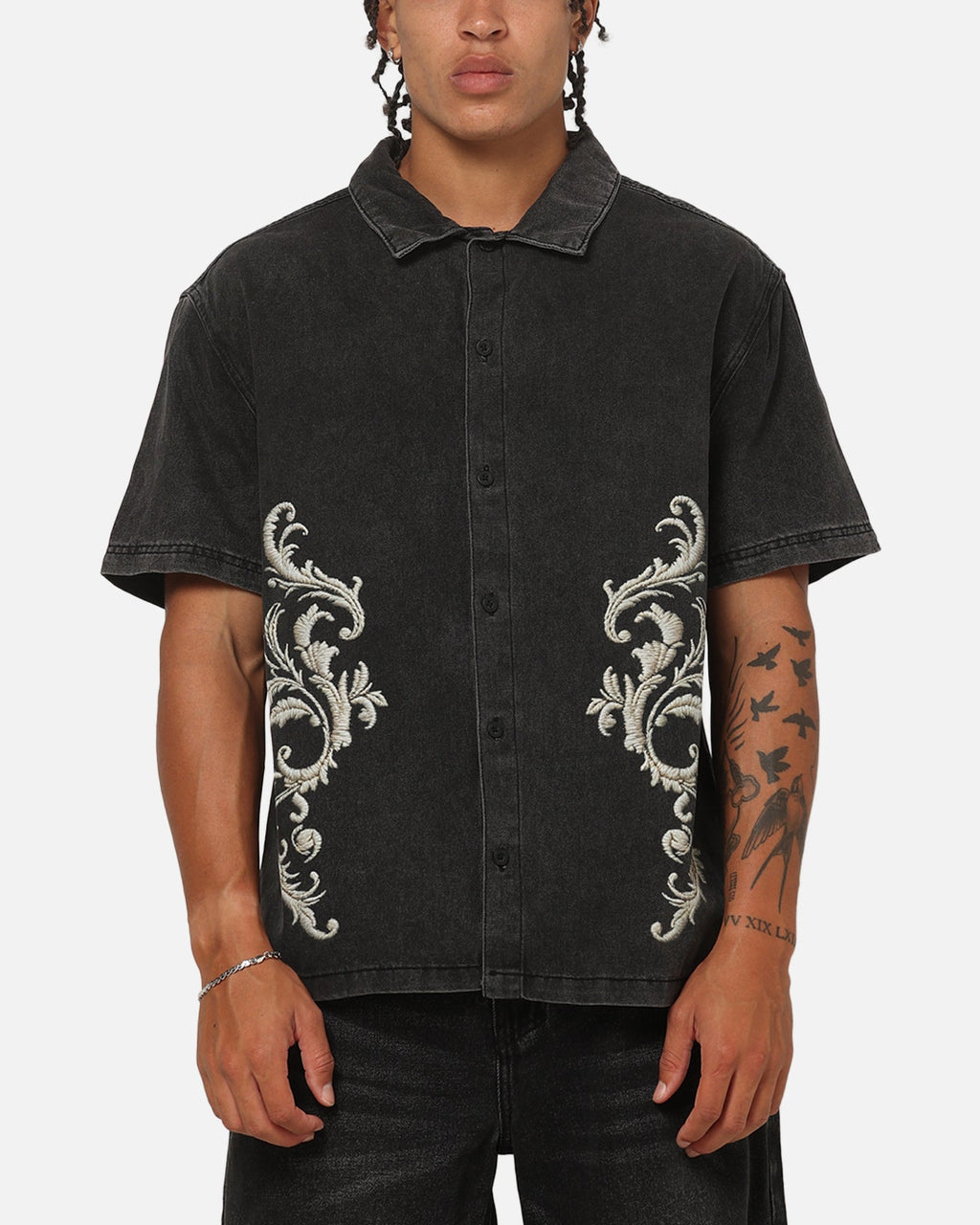 SAINT MORTA Saint Morta Baroque Button Up Shirt Black