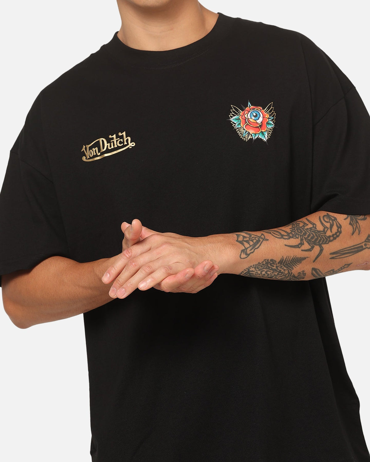 VON DUTCH Von Dutch Flower Eye T-Shirt Black
