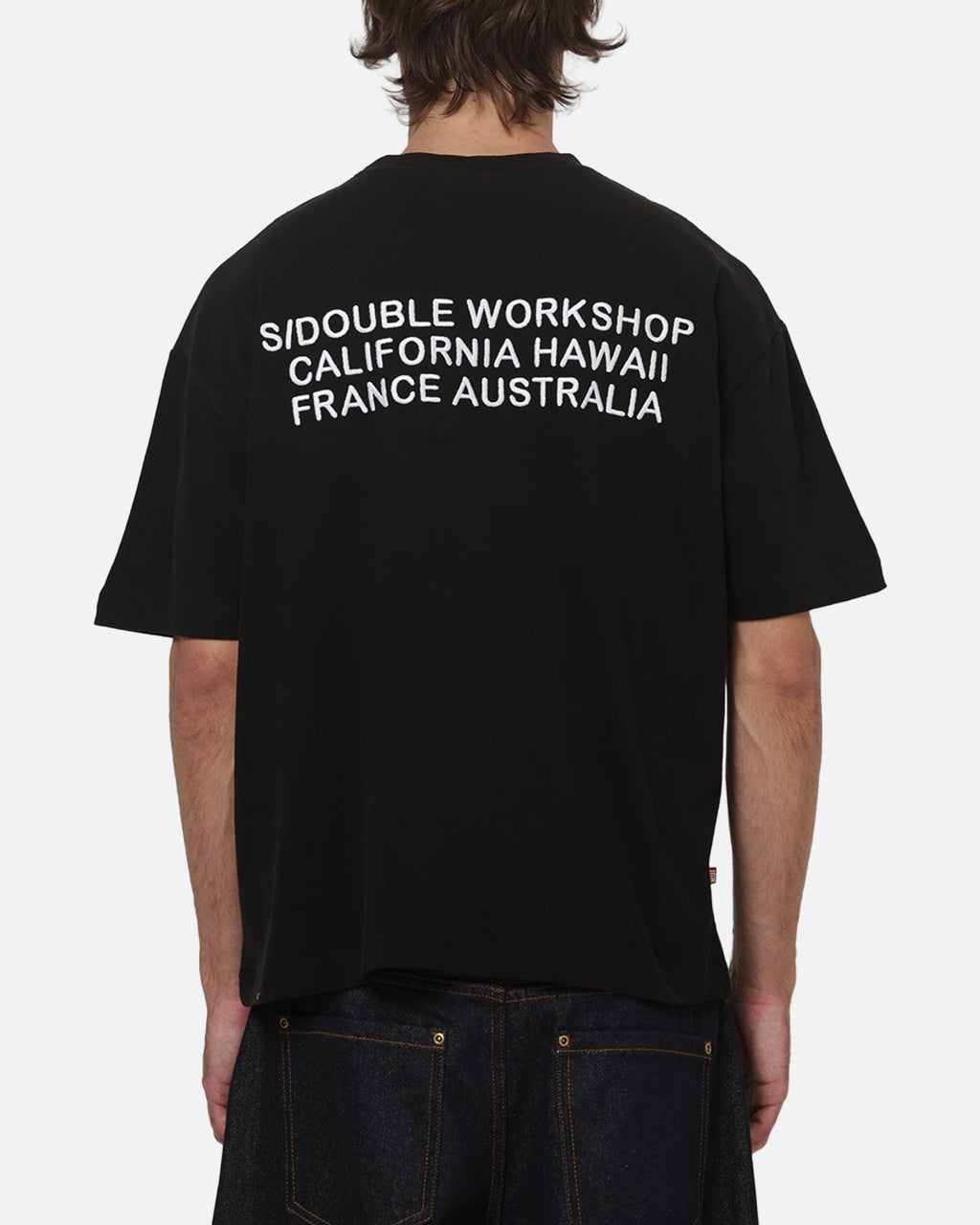 S Double S Double Country Text Heavy Weight T-Shirt Black