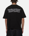 S Double S Double Country Text Heavy Weight T-Shirt Black