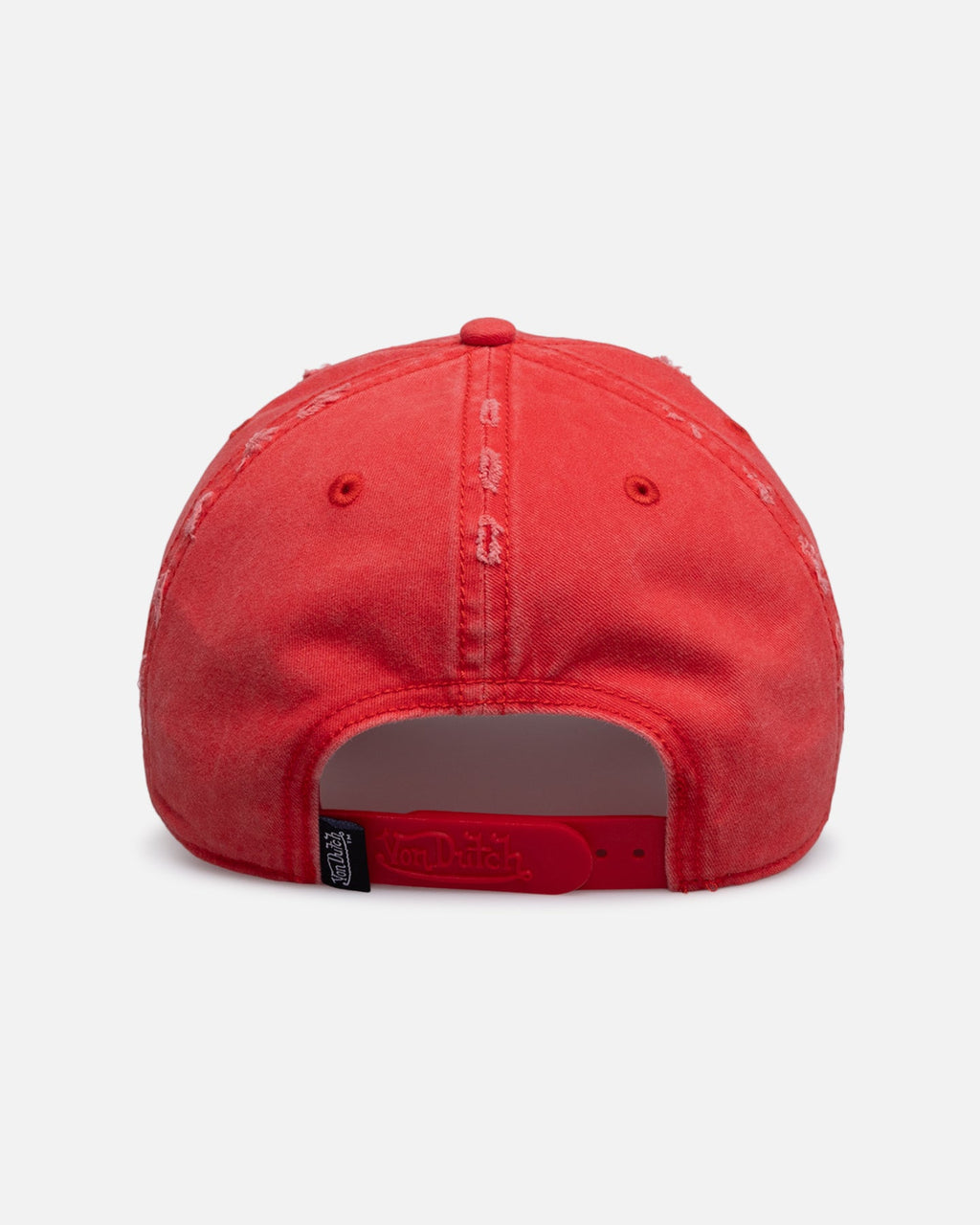 VON DUTCH Von Dutch Distressed Dad Strapback Cap Washed Red