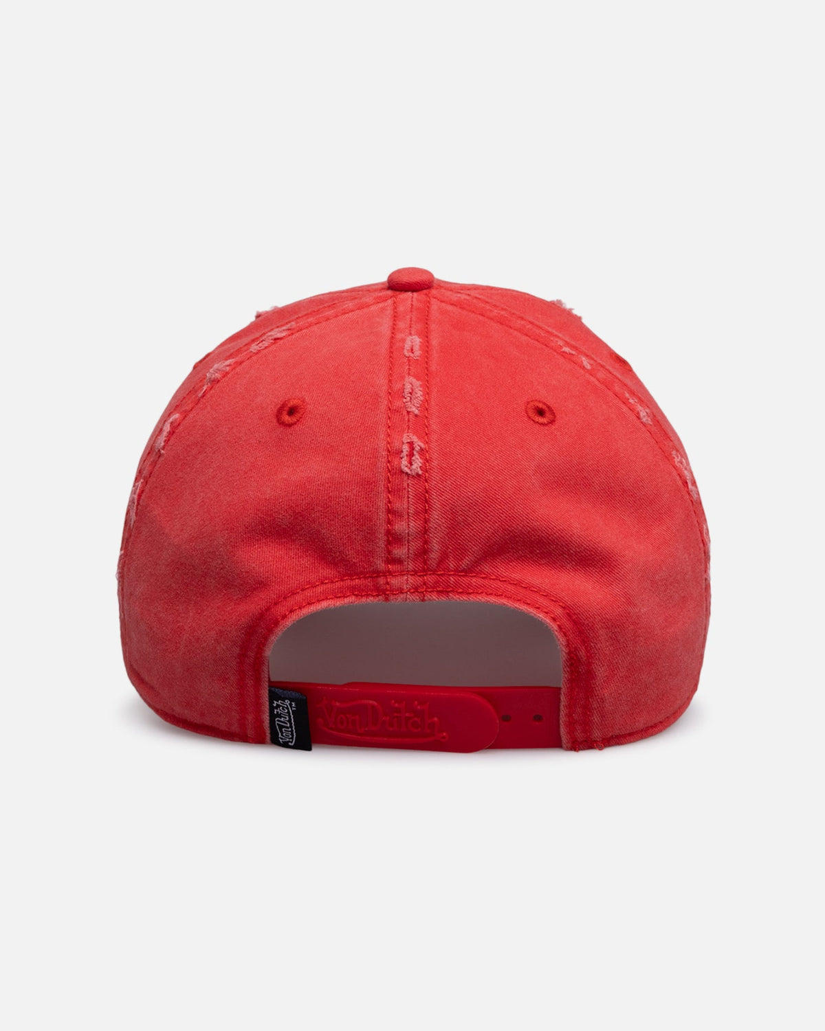 VON DUTCH Von Dutch Distressed Dad Strapback Cap Washed Red