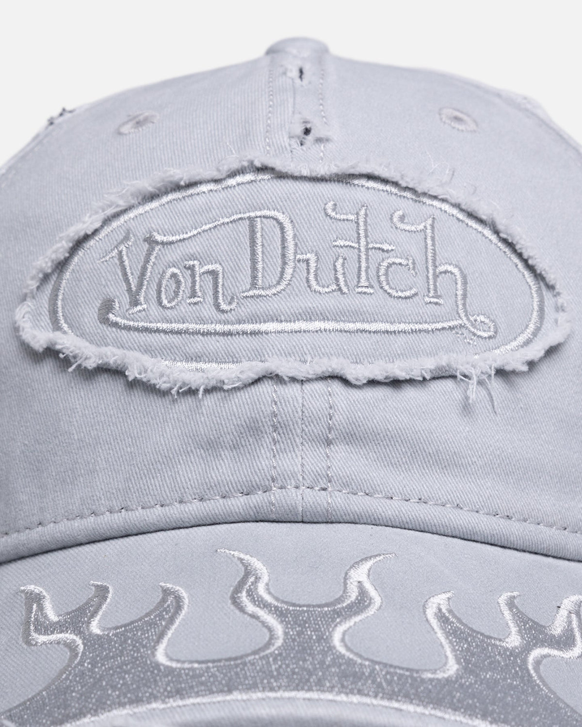 VON DUTCH Original Von Dutch Flames Dad Strapback Light Grey