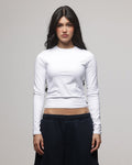 AMERICAN THRIFT American Thrift Women's Fitted Long Sleeve T-Shirt White