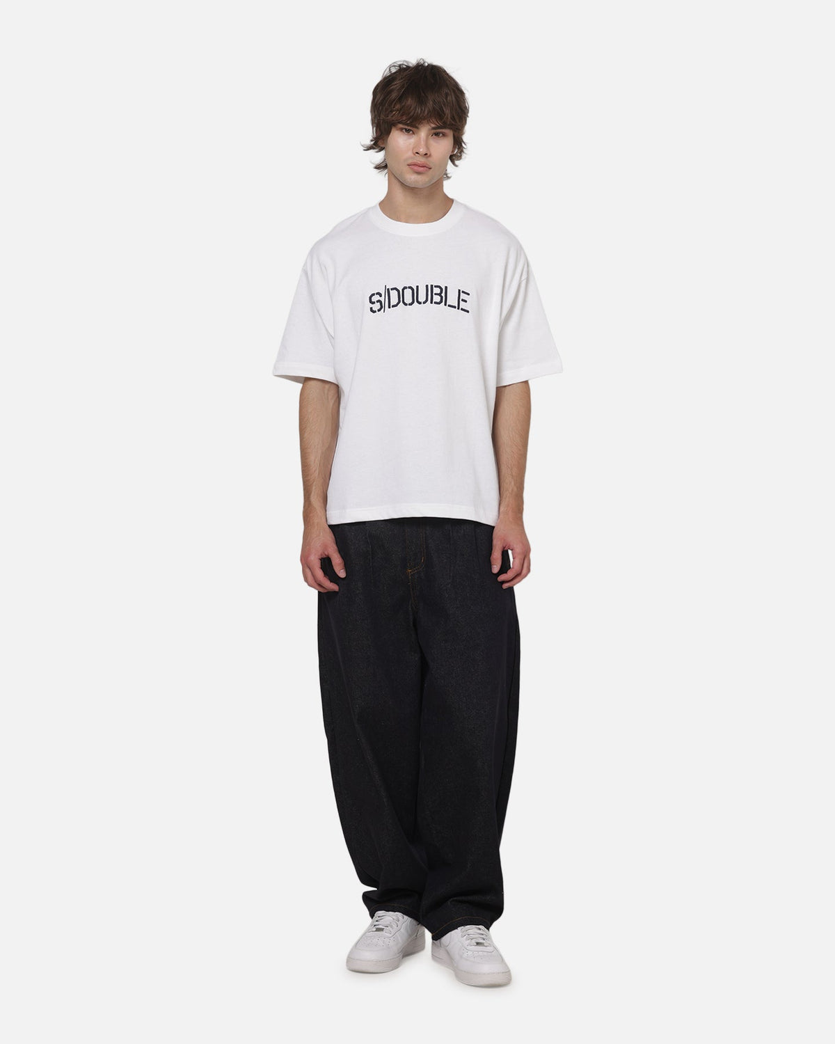 S Double S Double Stencil Heavy Weight T-Shirt White