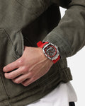 Palm Angels Official Palm Angeles Pulse Watch Red/Silver