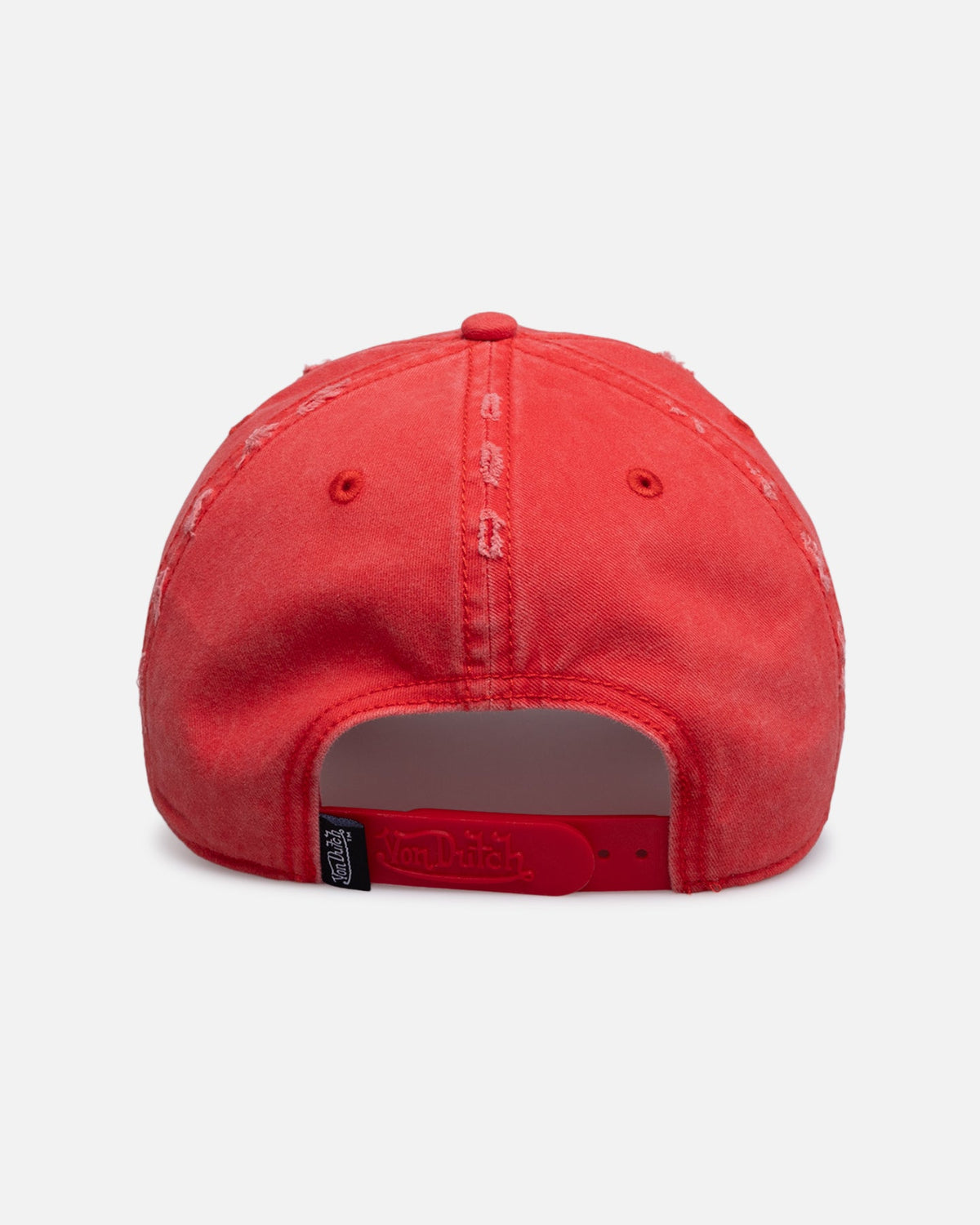 VON DUTCH Von Dutch Distressed Dad Strapback Cap Washed Red