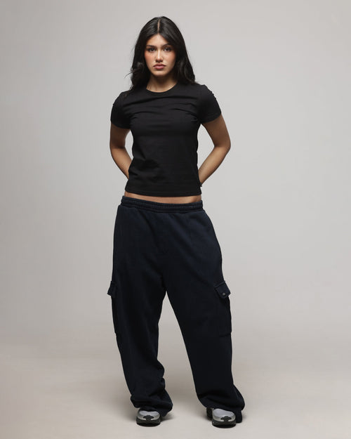 AMERICAN THRIFT American Thrift Women's Shrunken T-Shirt Black
