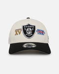 New Era New Era Las Vegas Raiders 'Super Bowl Logos' 9FORTY A-Frame Snapback Chrome