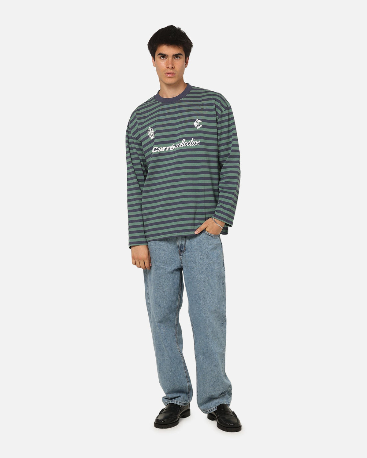 CARRE Carre Collective Stripe Long Sleeve T-Shirt Navy Stripe
