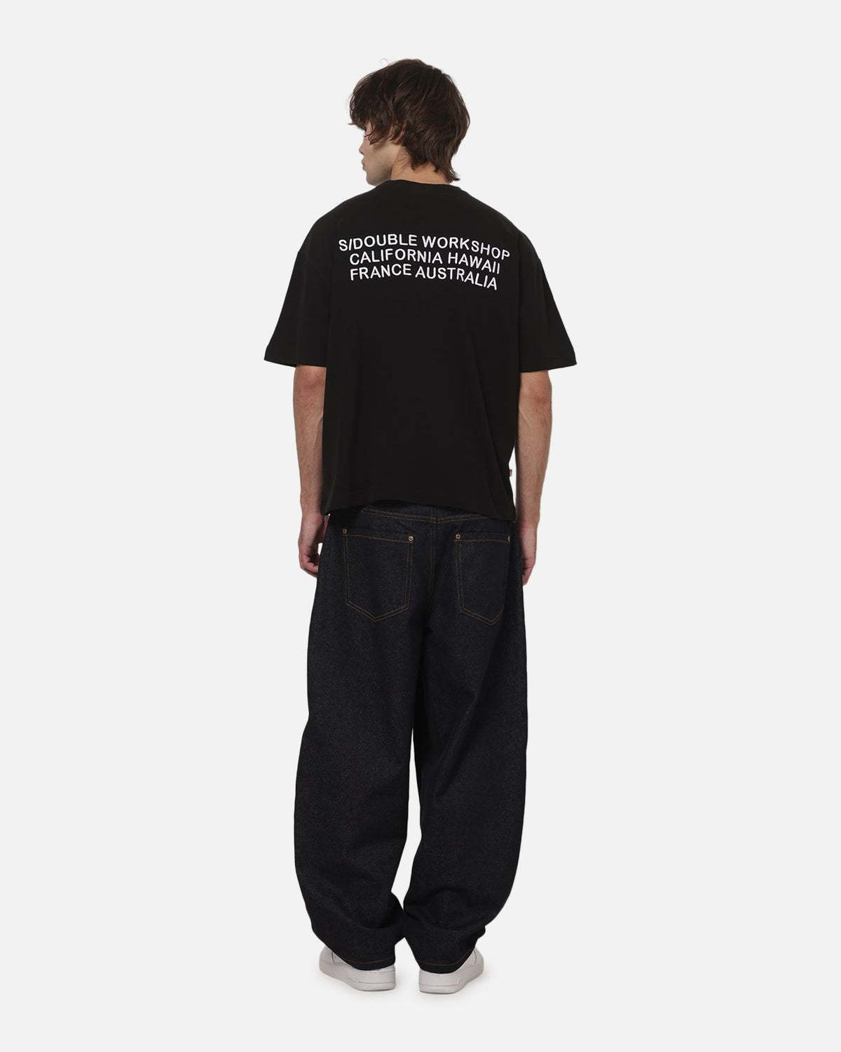 S Double S Double Country Text Heavy Weight T-Shirt Black