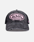 VON DUTCH Von Dutch Distressed Trucker Snapback Black/Pink