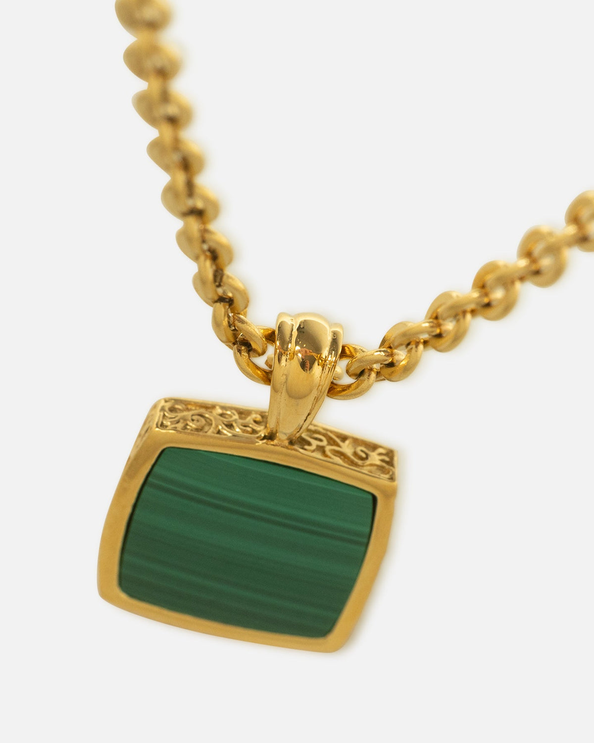 SAINT MORTA Official Saint Morta Malachite Pendant Chain Gold