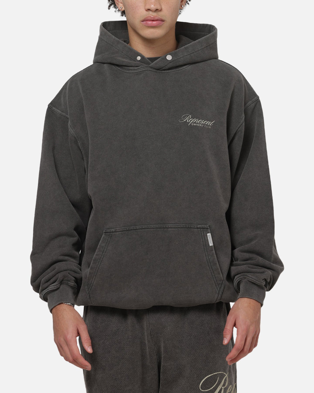 REPRESENT Represent Owners Club Script Hoodie Vintage Grey