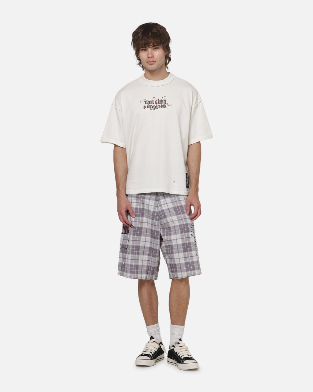 WORSHIP Worship Restraint Box Crop Reverse T-Shirt Coconut Milk