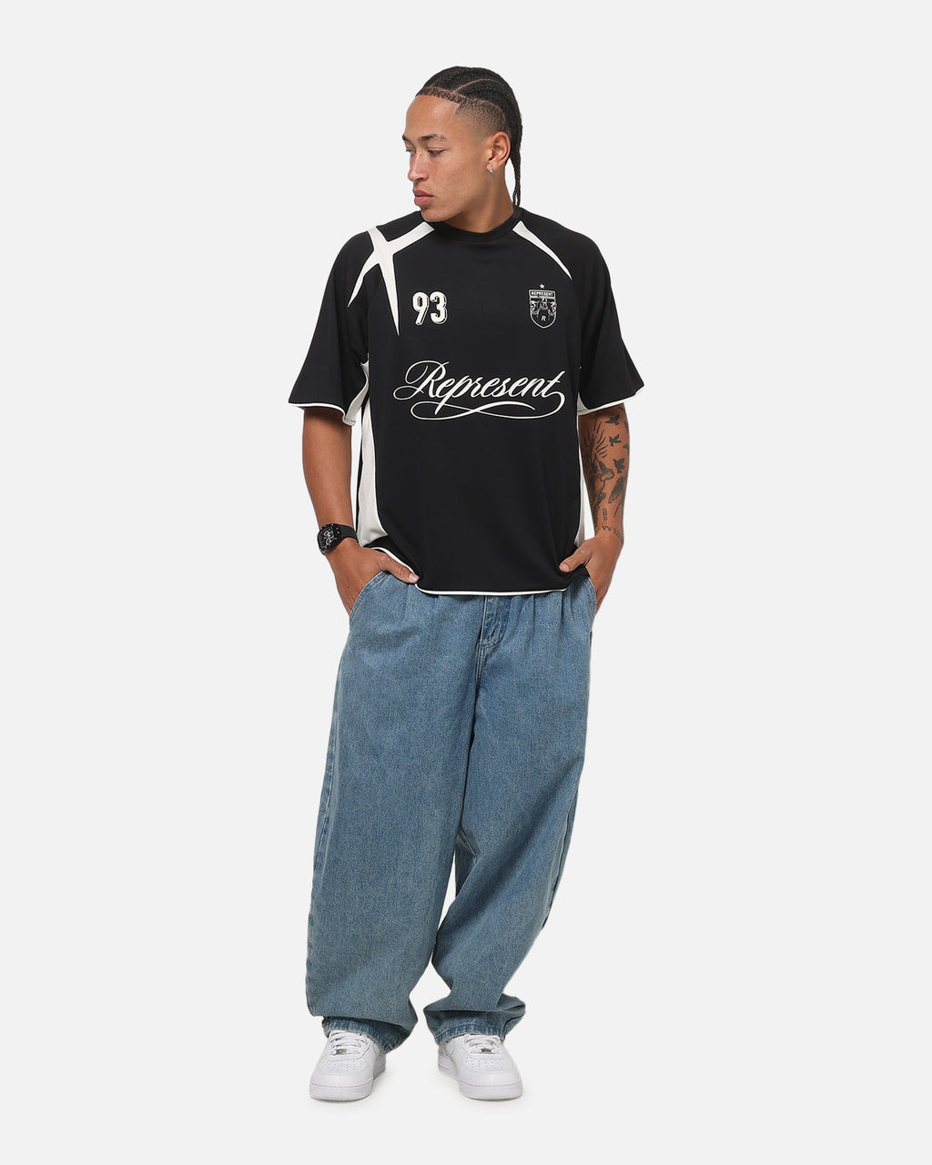 REPRESENT Represent Star Football Top Jet Black