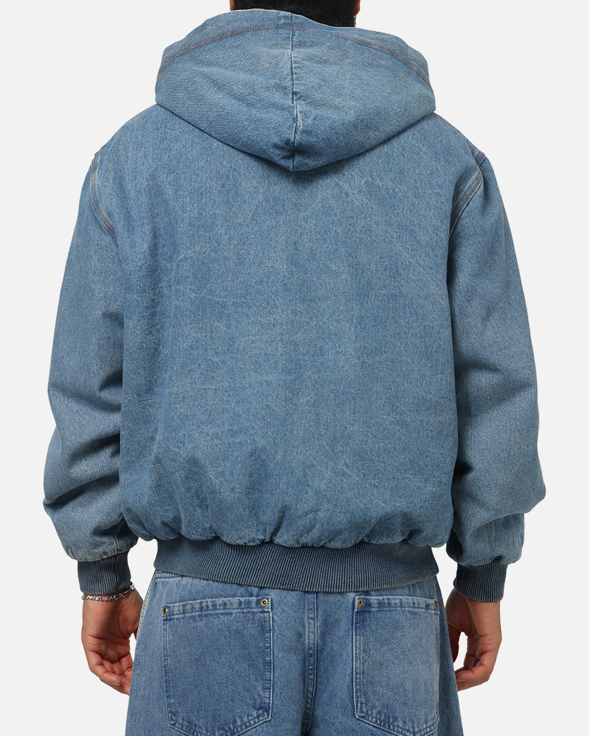 CARRE Carre Sherpa Lined Zip Hoodie Mid Blue Denim