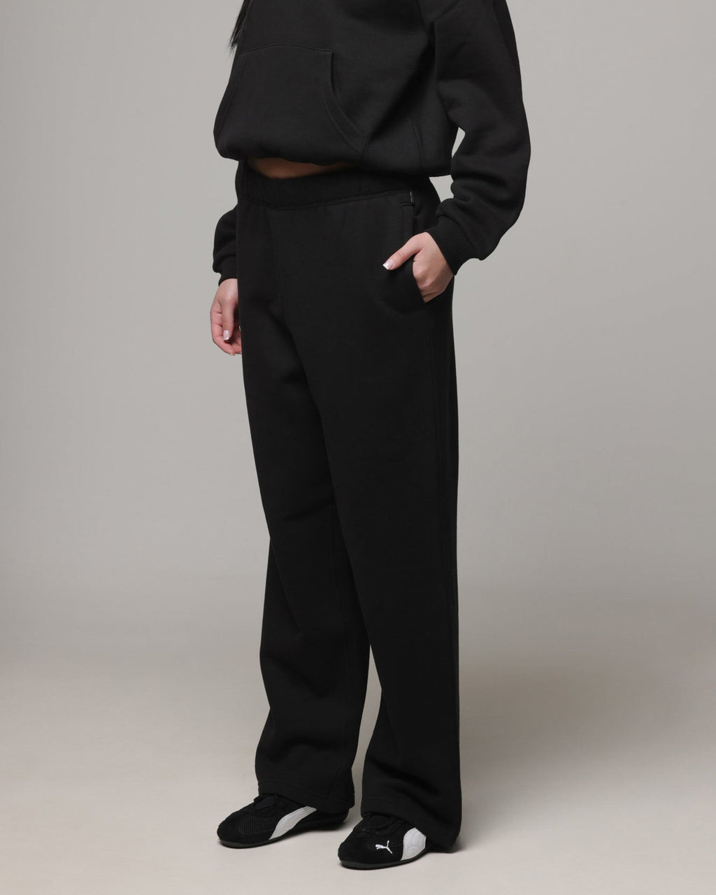 AMERICAN THRIFT American Thrift Women's Straight Leg Trackpants Black