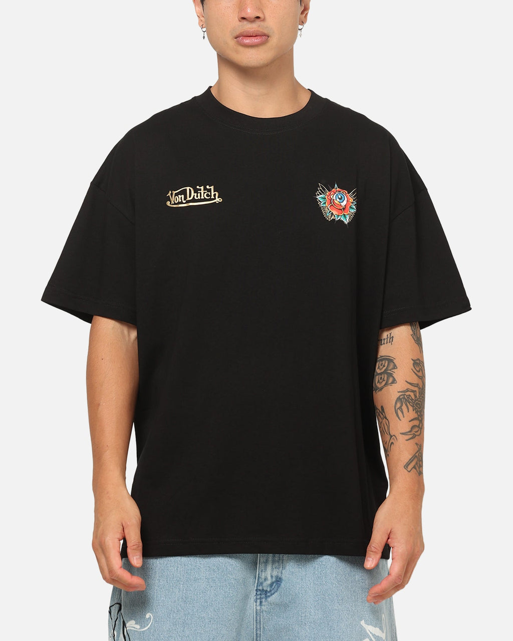 VON DUTCH Von Dutch Flower Eye T-Shirt Black