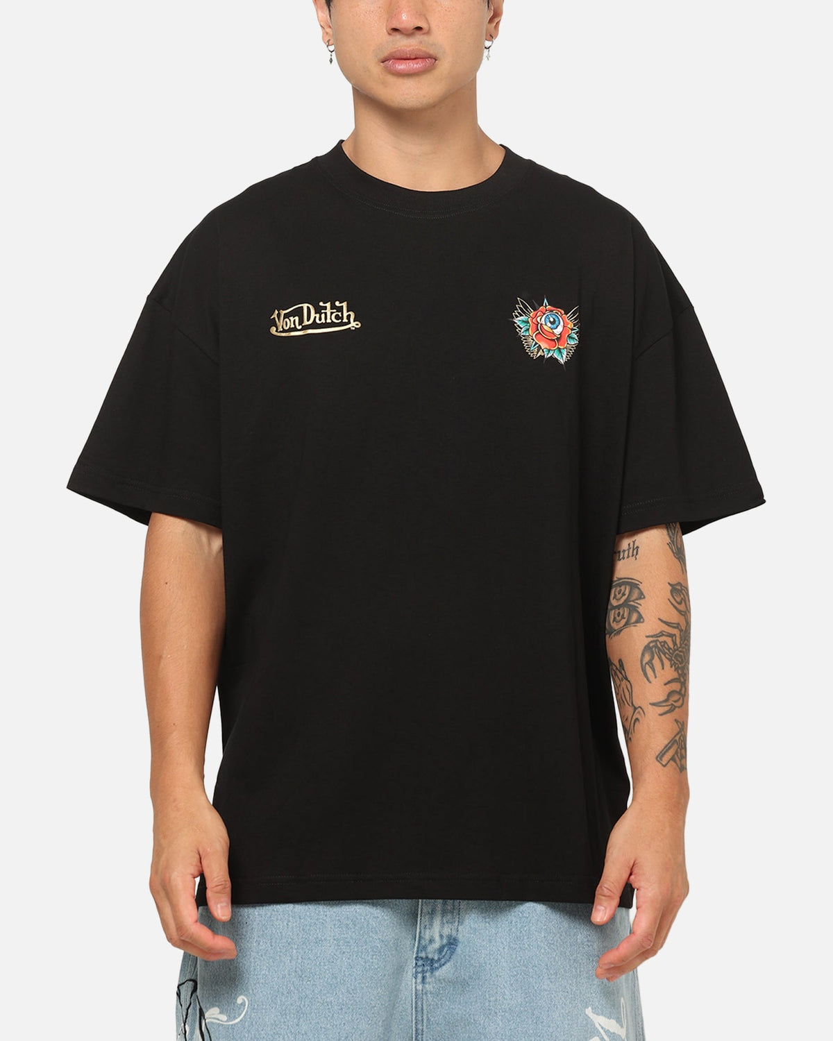 VON DUTCH Von Dutch Flower Eye T-Shirt Black