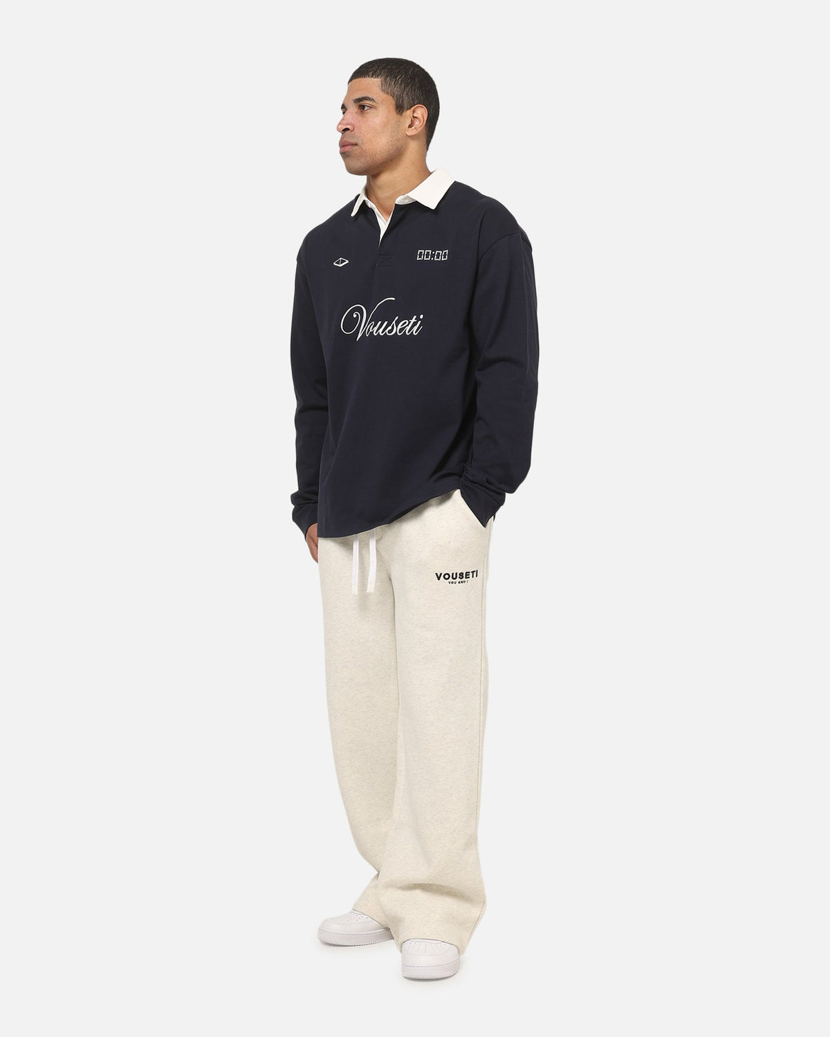 VOUSETI Vouseti Post Game Long Sleeve Polo Shirt Navy