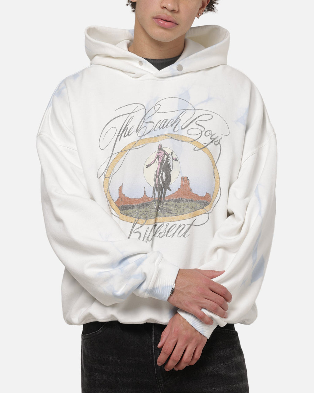 REPRESENT Original Represent Beach Boys Script Hoodie Blue Tie Dye