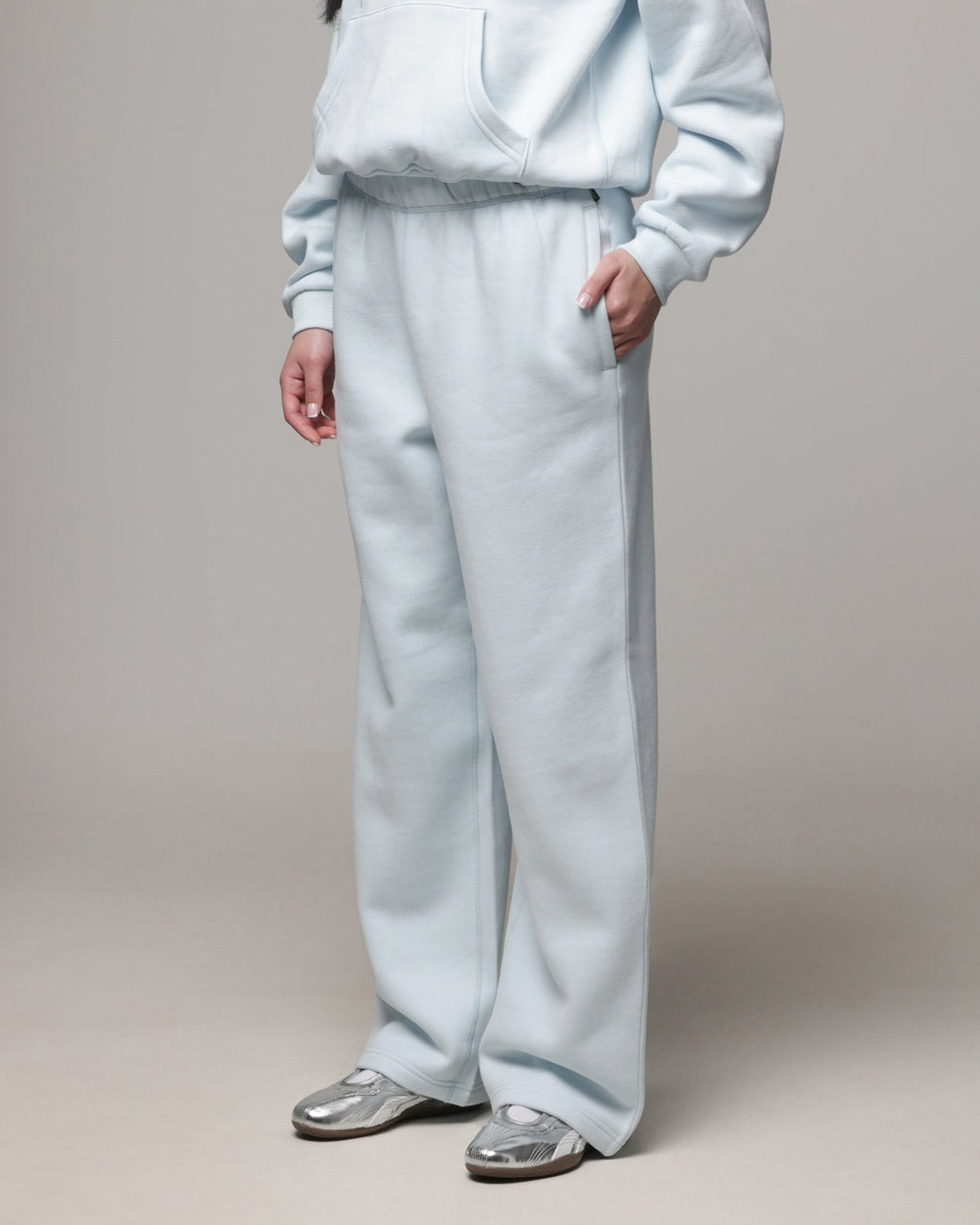 AMERICAN THRIFT American Thrift Women's Straight Leg Trackpants Light Blue