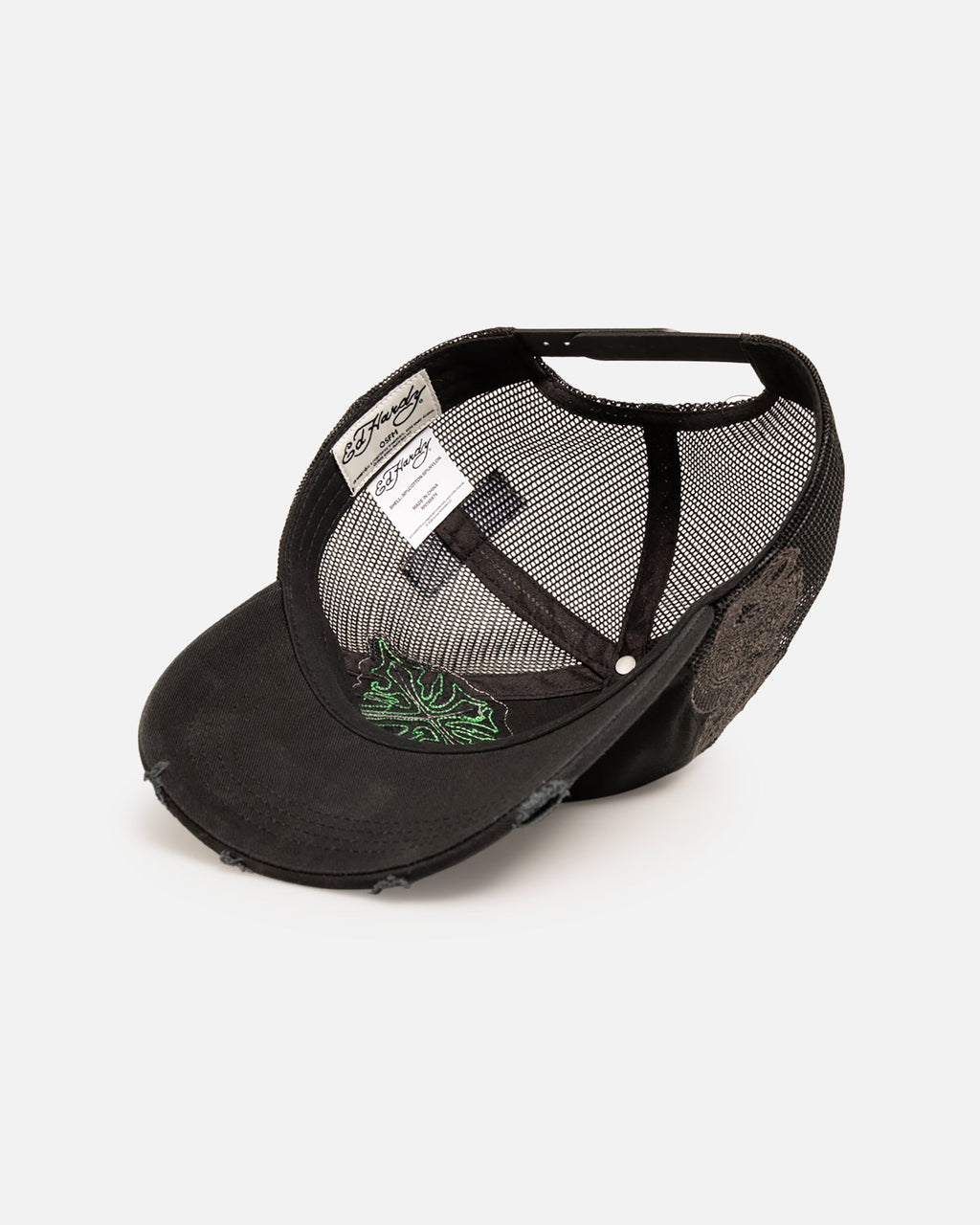 ED HARDY Ed Hardy Euro Distressed Trucker Snapback Black