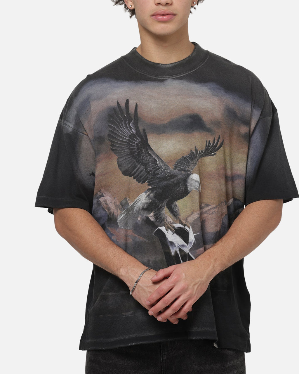 REPRESENT Classic Represent Chrome Flight T-Shirt Stained Black