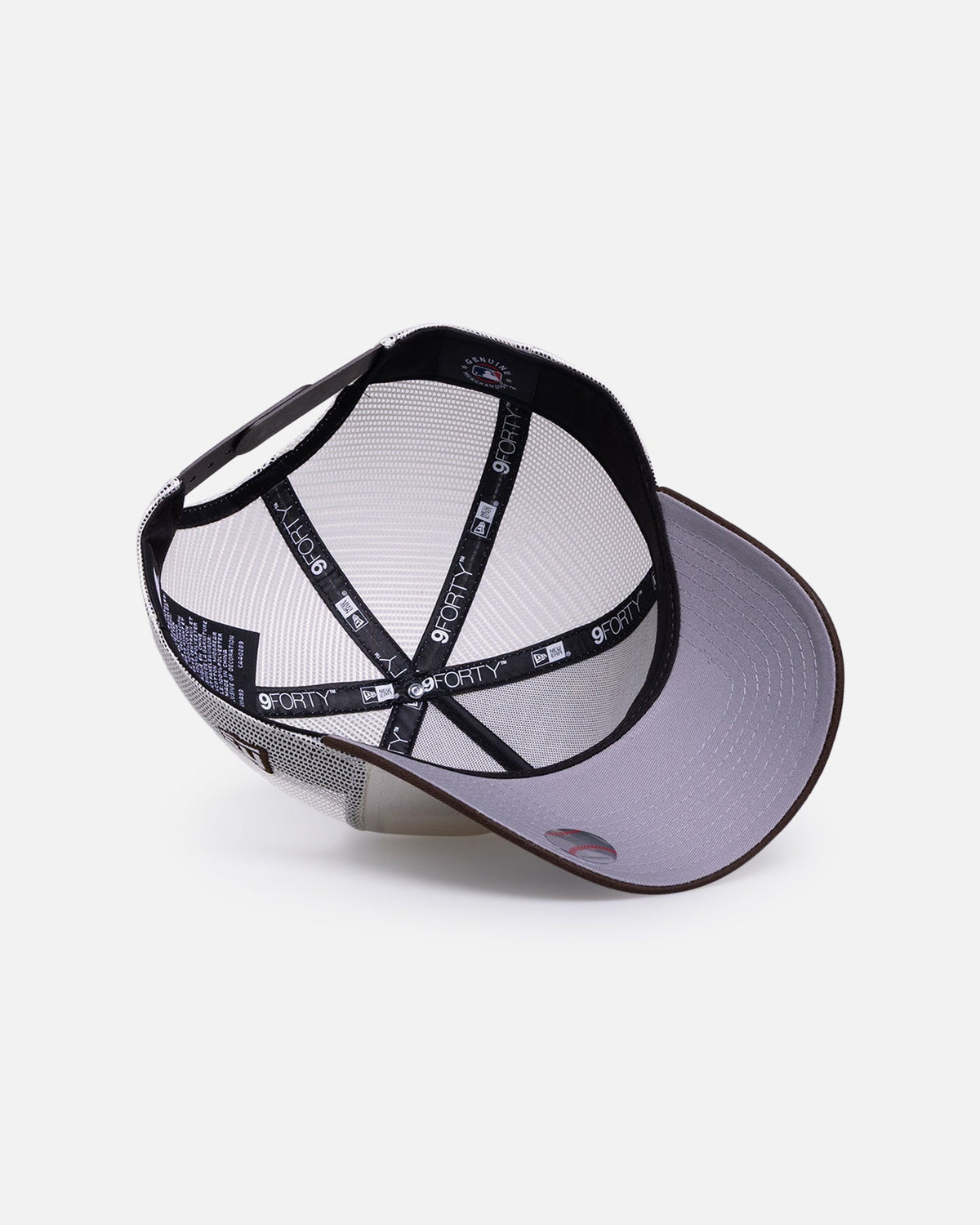 New Era Original New Era Los Angeles Dodgers 'Upside Down Logo' 9FORTY A-Frame Trucker Snapback White/Brown
