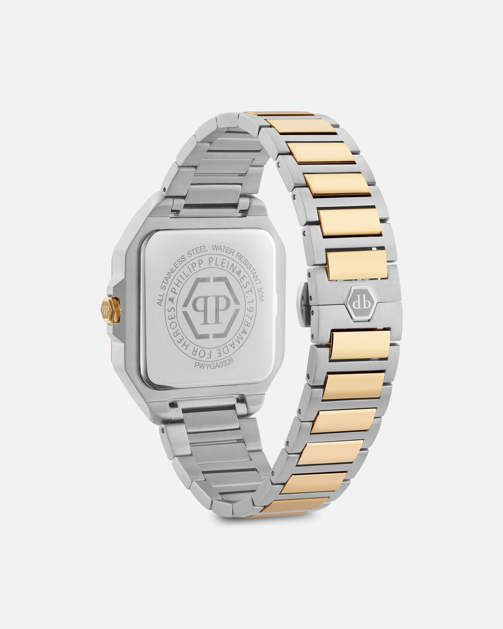 PHILIPP PLEIN Philipp Plein Edge 42MM Two-Tone Bracelet Watch Silver/Gold