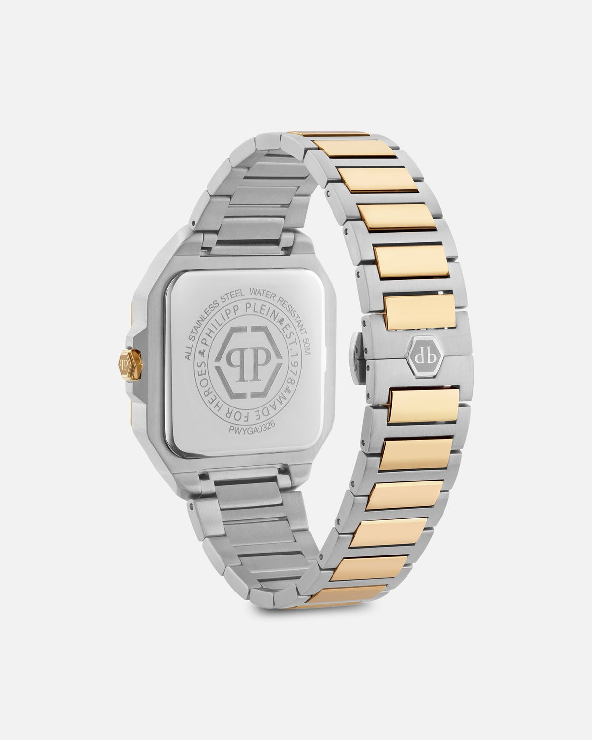 PHILIPP PLEIN Philipp Plein Edge 42MM Two-Tone Bracelet Watch Silver/Gold