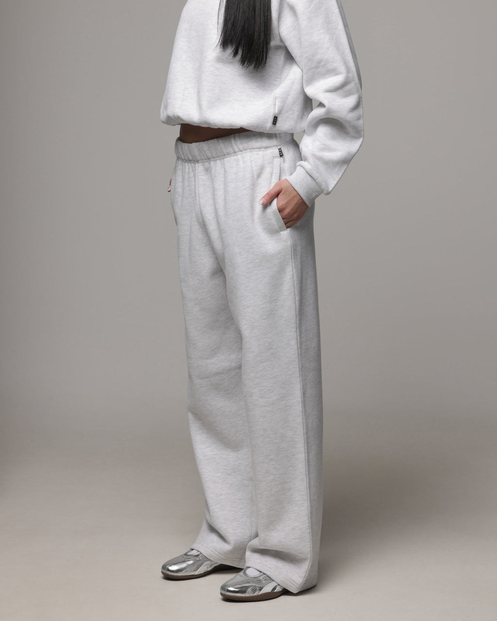 AMERICAN THRIFT Premium American Thrift Women's Straight Leg Trackpants Grey Heather