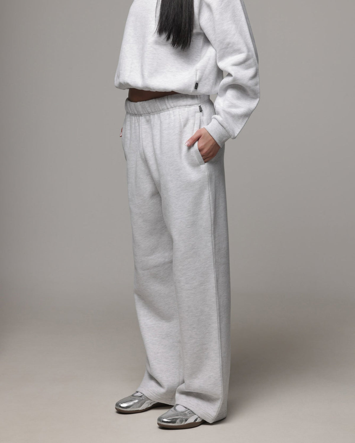 AMERICAN THRIFT Premium American Thrift Women's Straight Leg Trackpants Grey Heather