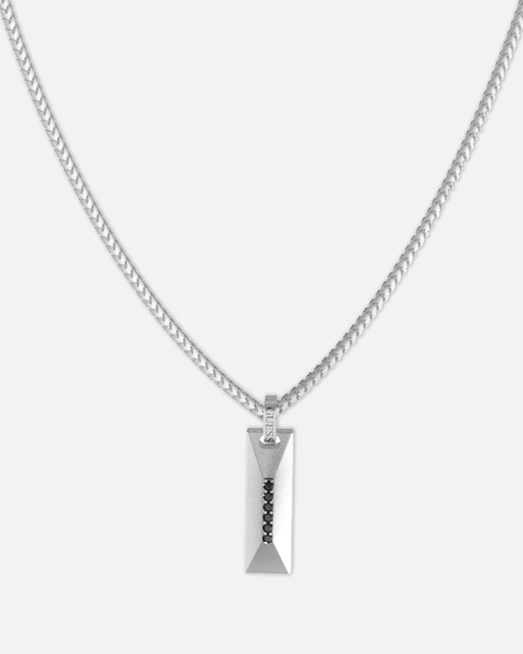 GUESS MAINLINE Guess Mainline True Spirit Crystal Tag Necklace Silver