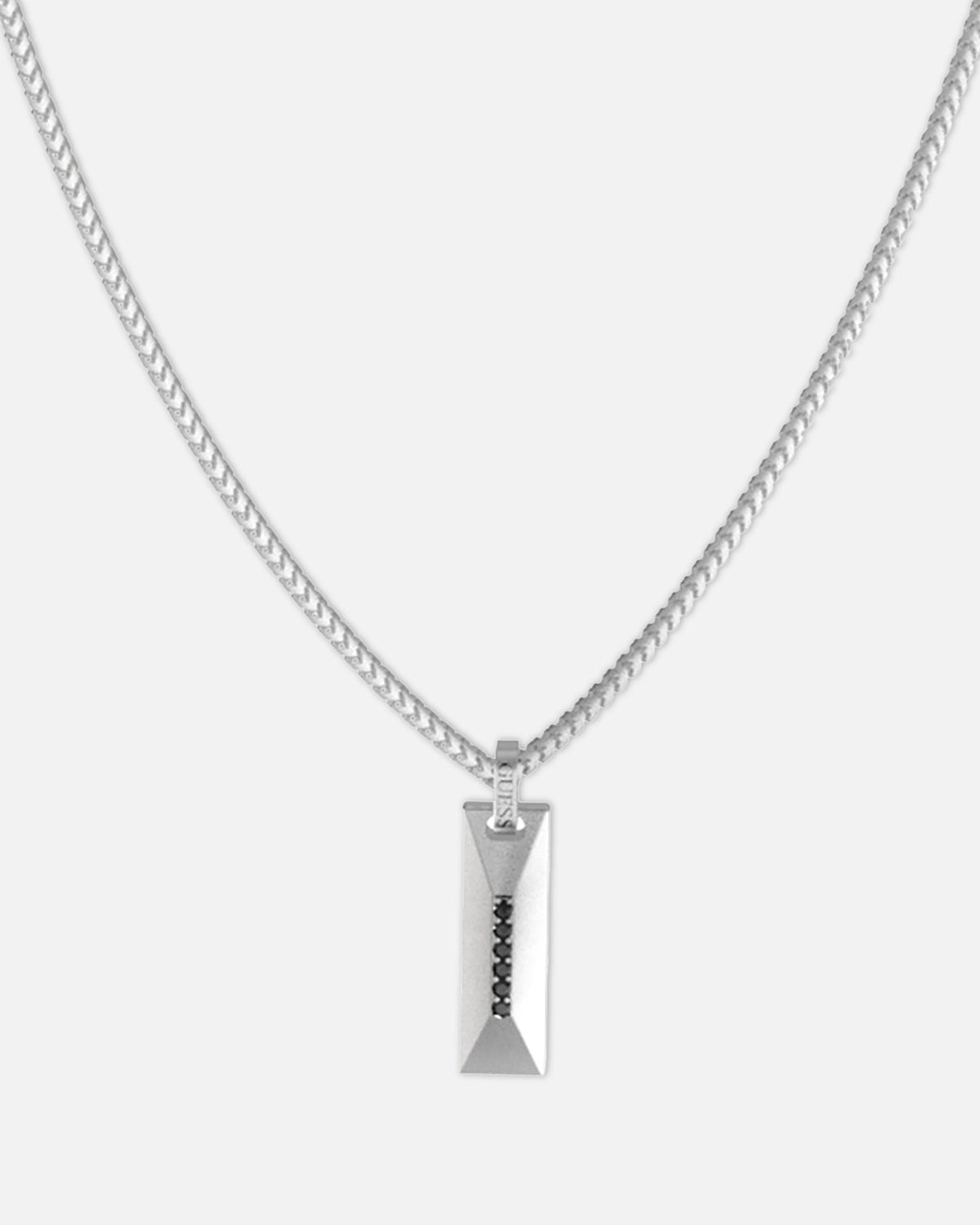 GUESS MAINLINE Guess Mainline True Spirit Crystal Tag Necklace Silver