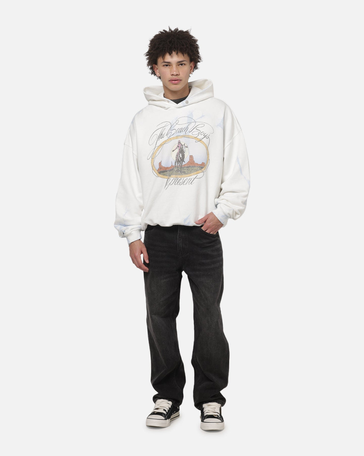 REPRESENT Original Represent Beach Boys Script Hoodie Blue Tie Dye