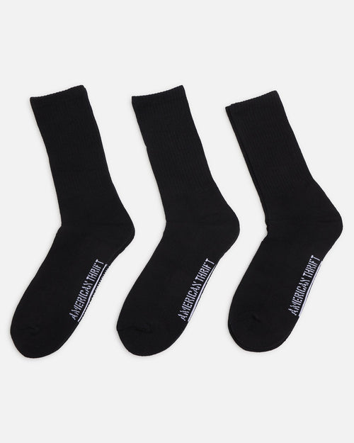 AMERICAN THRIFT American Thrift Classic Crew Socks 3 Pack Black