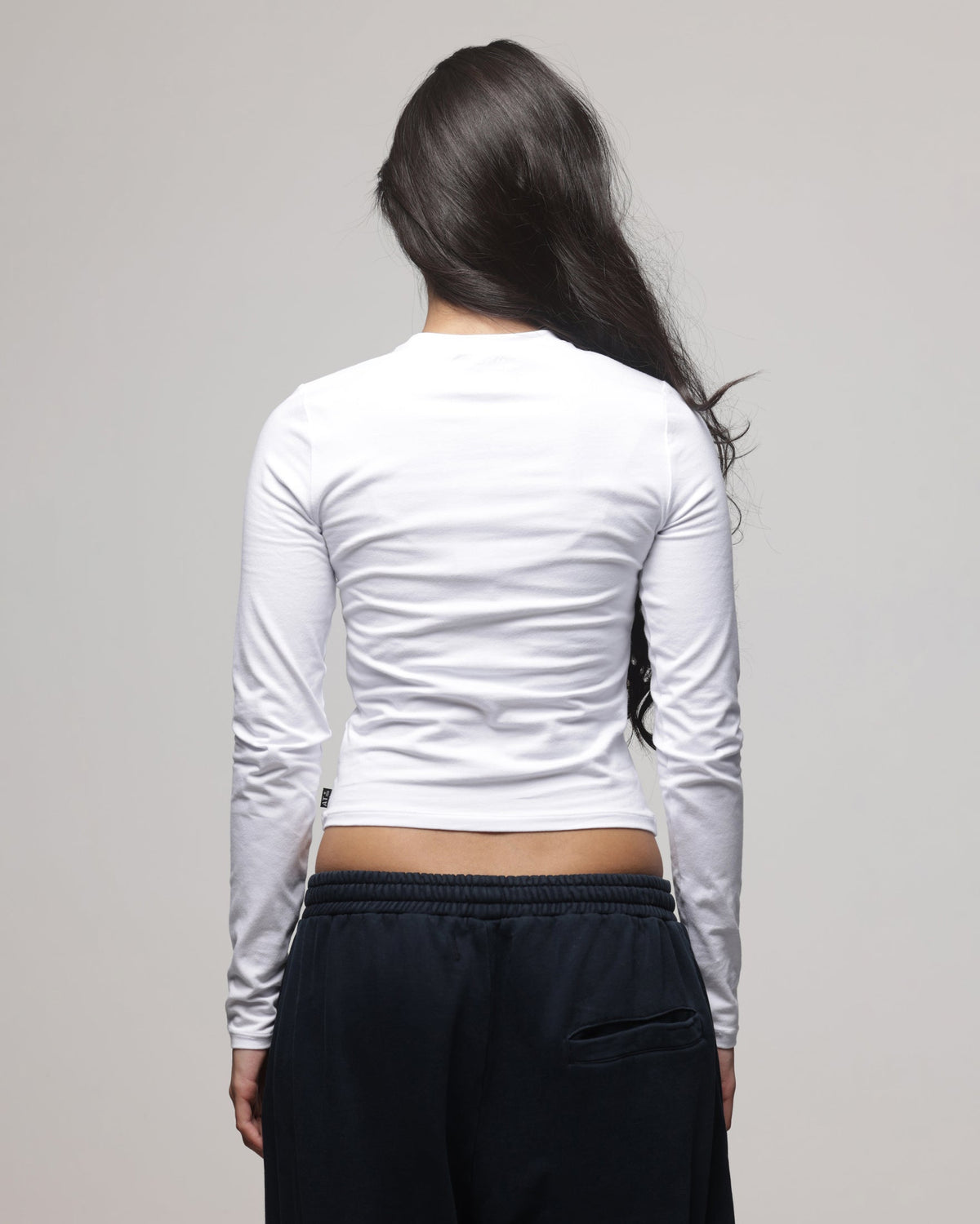 AMERICAN THRIFT American Thrift Women's Fitted Long Sleeve T-Shirt White