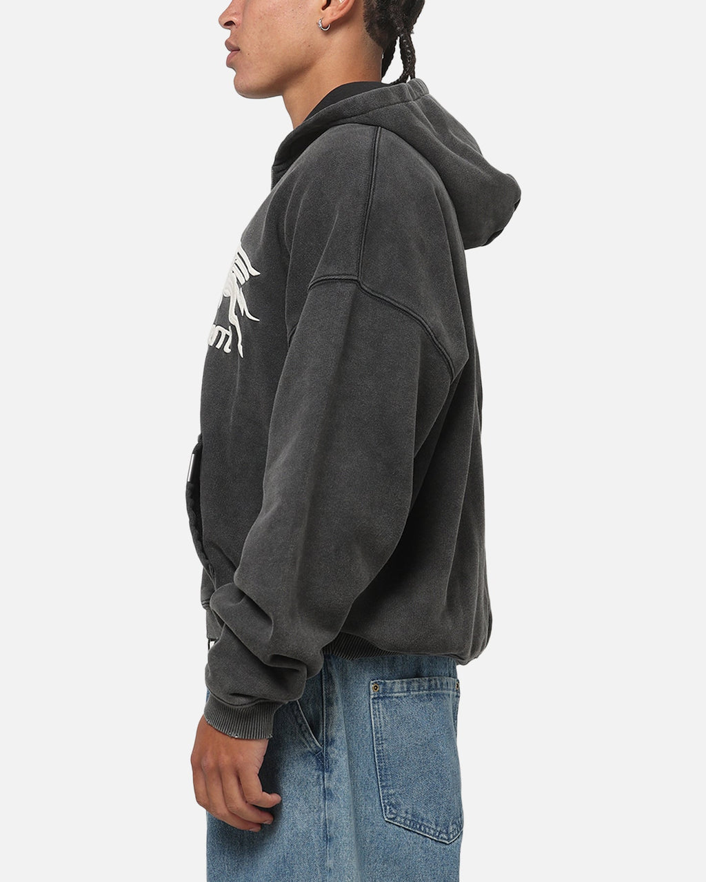 REPRESENT Represent Pegasus Zip Through Hoodie Vintage Grey