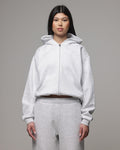 AMERICAN THRIFT American Thrift Women's Classic Zip Hoodie Grey Heather