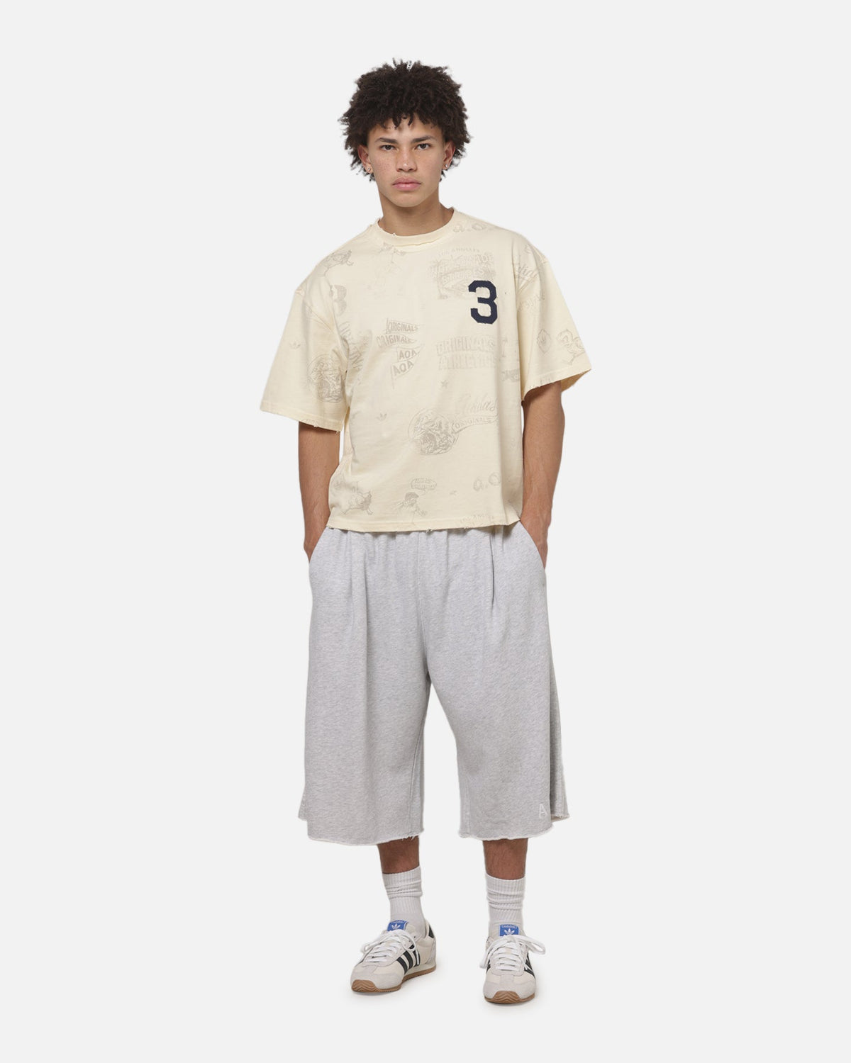 ADIDAS Adidas Vintage All Over Print T-Shirt Night Indigo