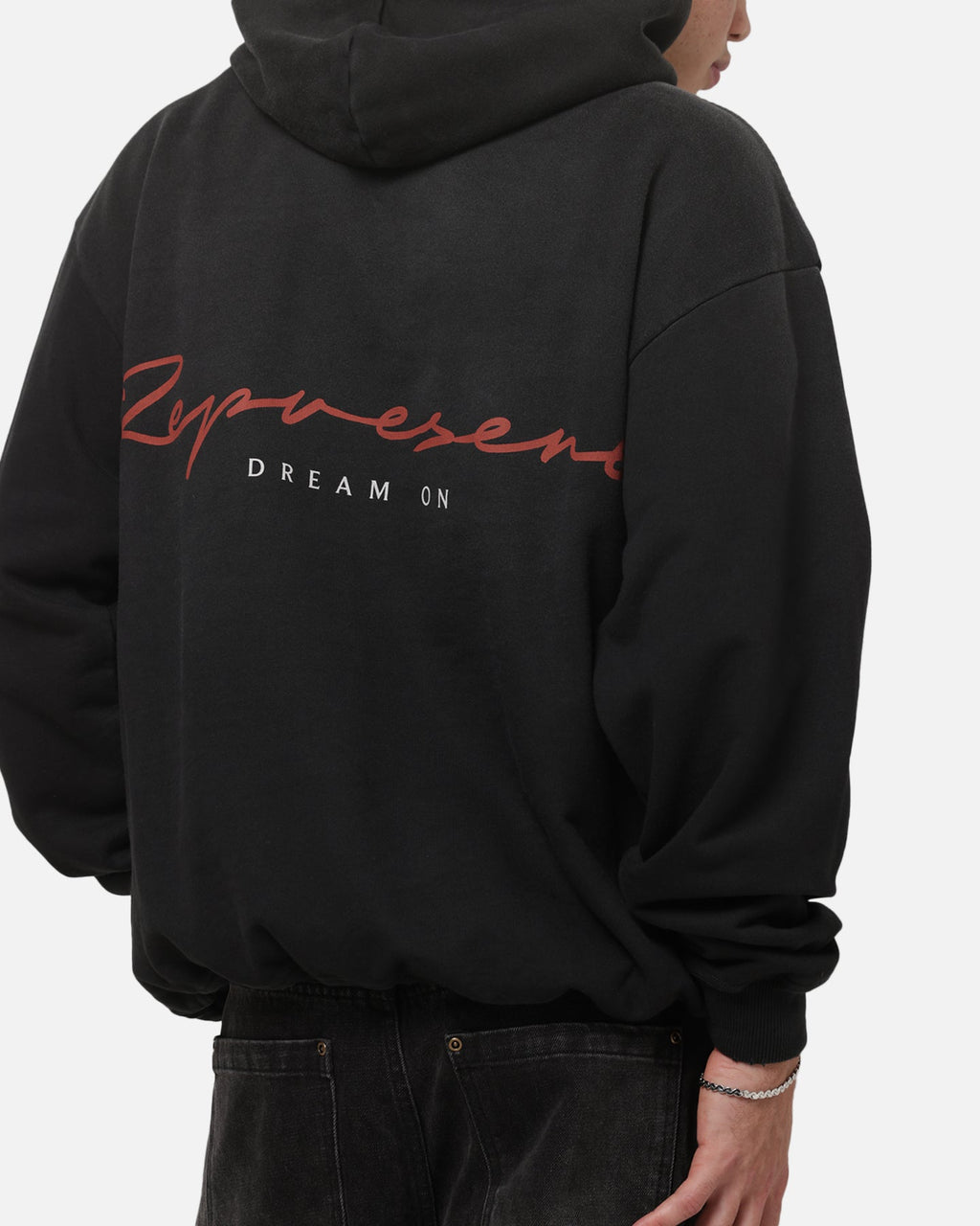REPRESENT Premium Represent Chrome Flight Hoodie Stained Black