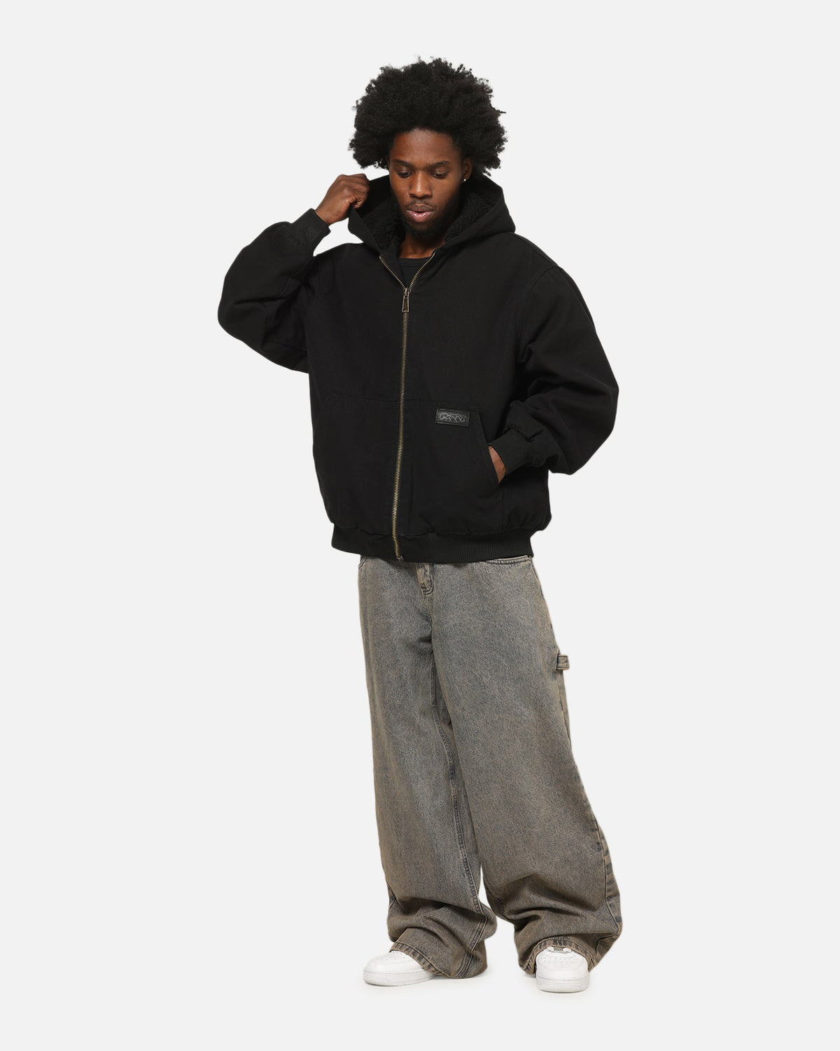 CARRE Carre Sherpa Lined Zip Hoodie Black