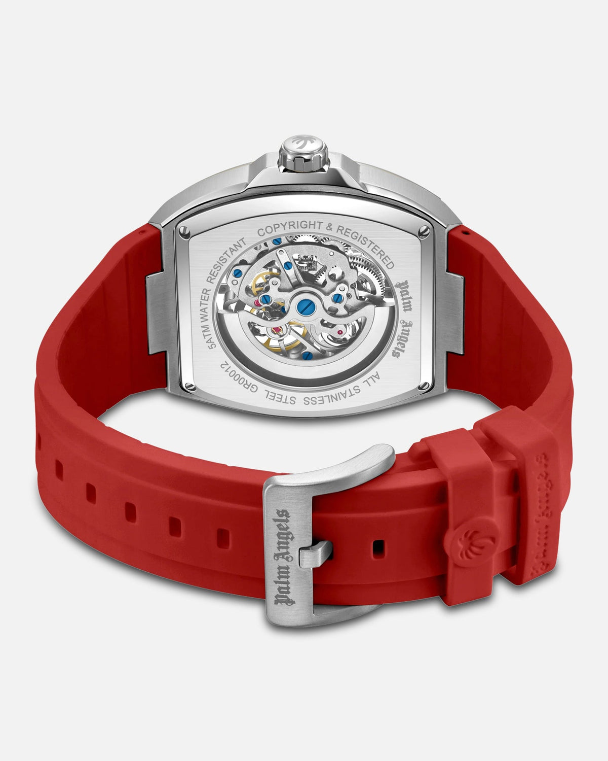 Palm Angels Official Palm Angeles Pulse Watch Red/Silver